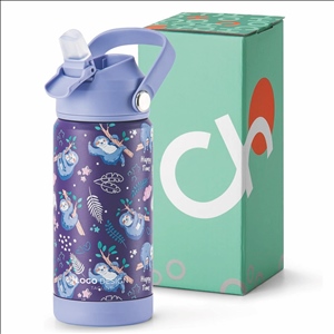 Kids Insulated Water Bottle with Straw, BPA-Free, 18/8 Stainless Steel, Leak Proof, 14oz Metal Cup